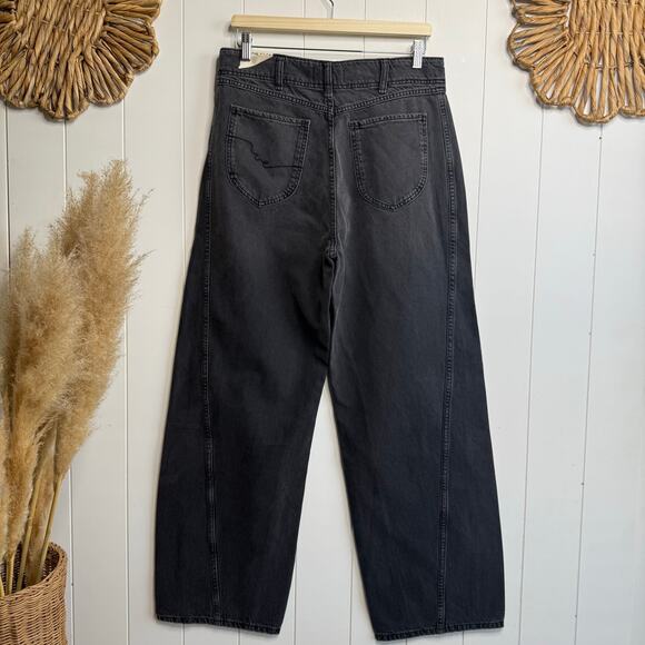 Free People jeans straight-leg high rise cotton streetwear boho pants 32 - Picture 6 of 9